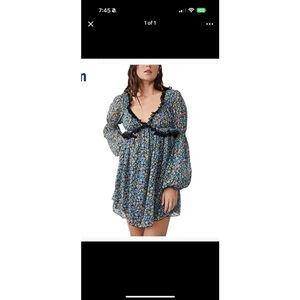 NWT Women's Free People Mini Dress Floral Blue Size Unspecified